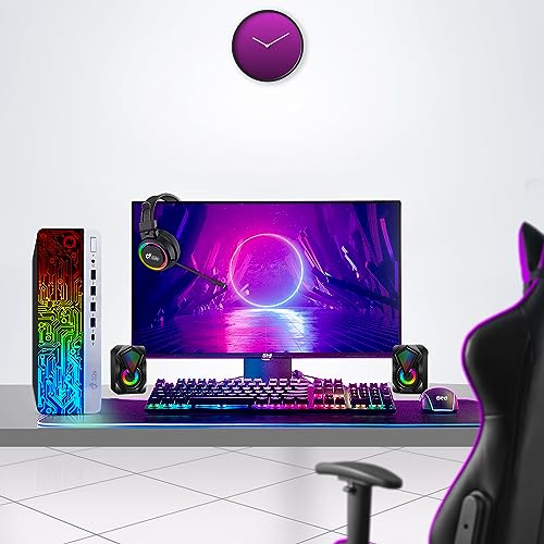 RGB Gaming Desktop PC Bundle - Intel Core i5 6th Gen, 16GB DDR4 Ram, 1TB SSD, NVIDIA GeForce GTX 1050 Ti 4GB, 24-inch Monitor, Windows 11 Pro (Renewed) I93730