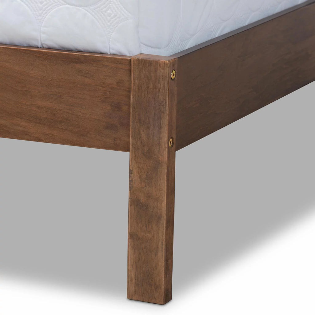 Gray and Oak Finished Wood Full Size Panel Bed P7012