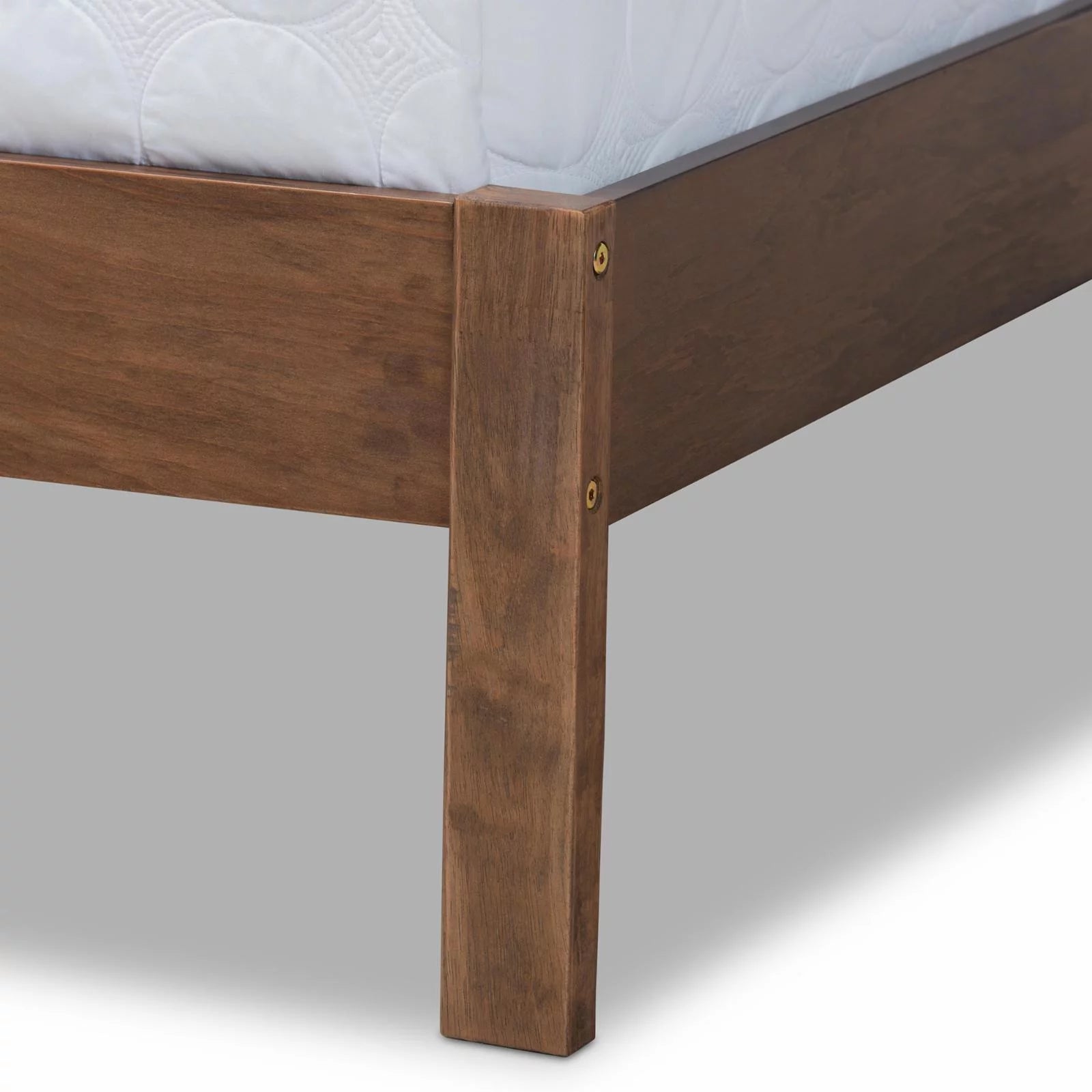 Gray and Oak Finished Wood Full Size Panel Bed P7012