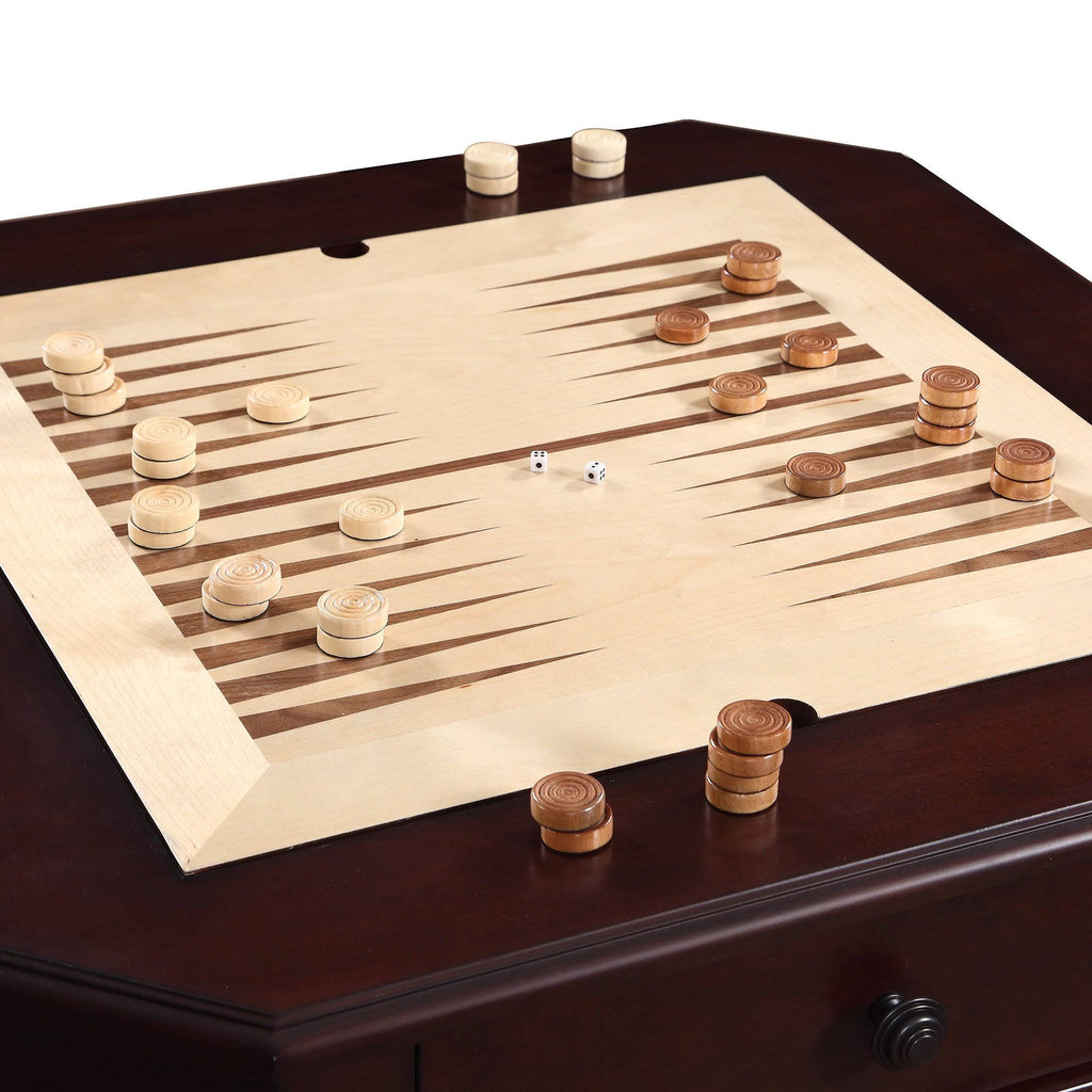 Mahogany Pedestal Game Table and Chairs Set K6079