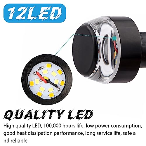 12V LED Handlebar Turn Signal Lights (White/Red) B1993