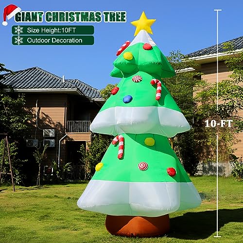 10 FT Christmas Inflatables Snowman Outdoor Yard Decorations with LED Lights V555