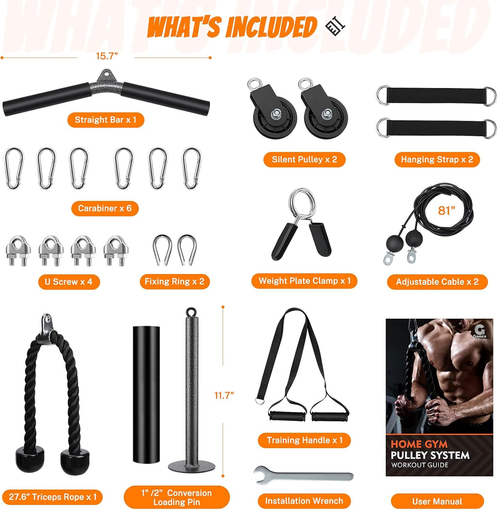 2 Weight Cable Pulley System for Home Gym B148