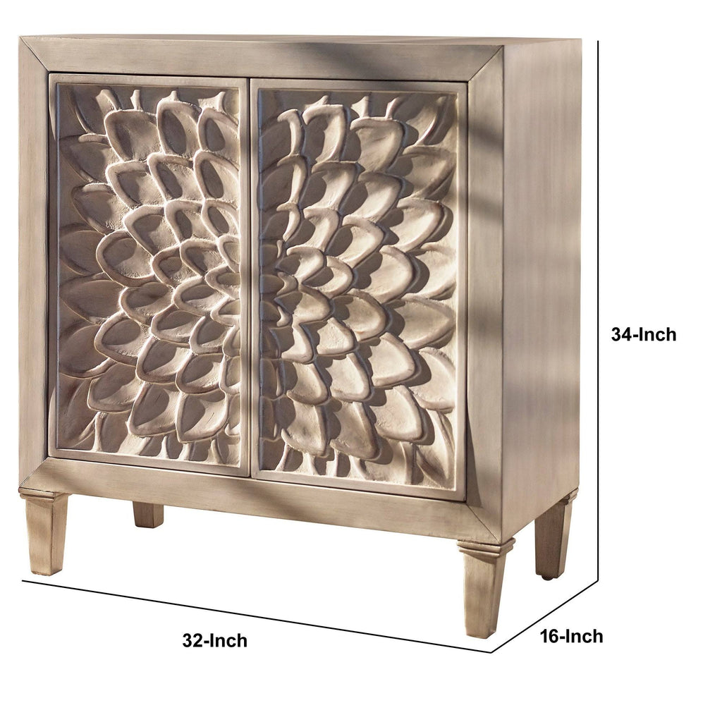 Distressed Brown 2 Door Wooden Accent Cabinet S25013