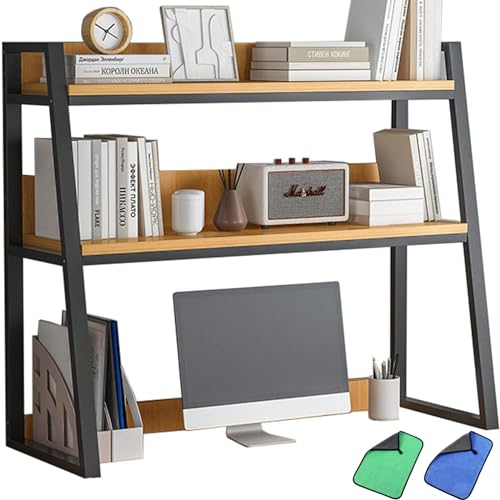 3-Tier Metal Wood Desk Bookshelf H189