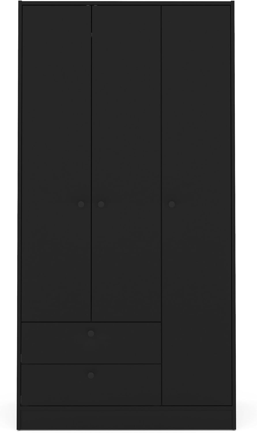 Black 3-Door 2-Drawer Wardrobe J40922
