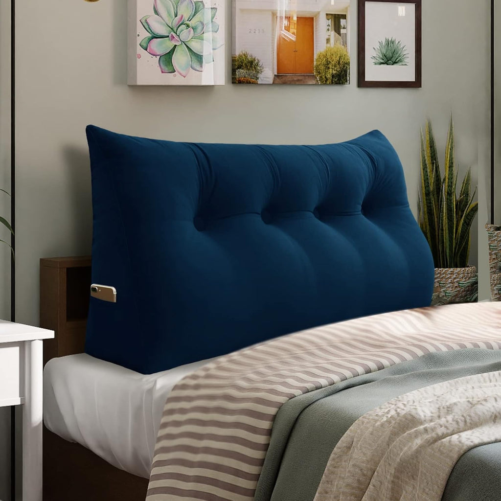 Deep Blue Velvet Large Reading Pillow Y6334