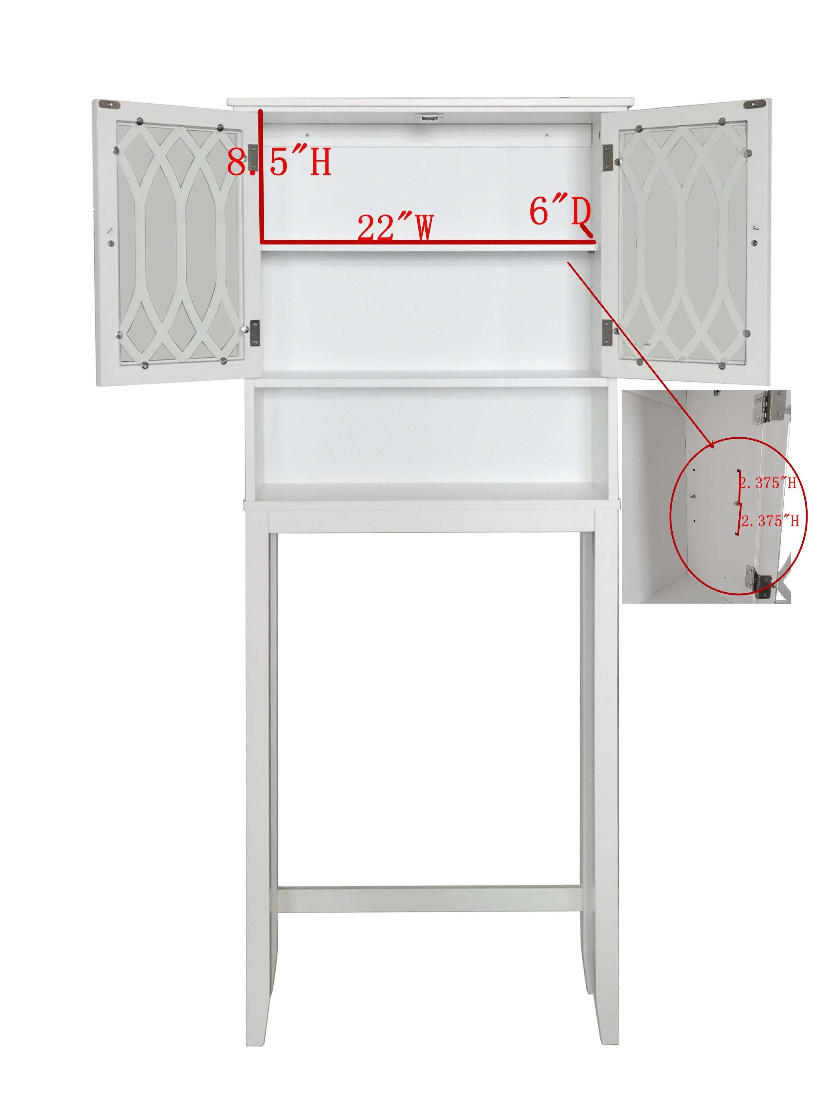 White Over the Toilet Bathroom Storage Cabinet F30291