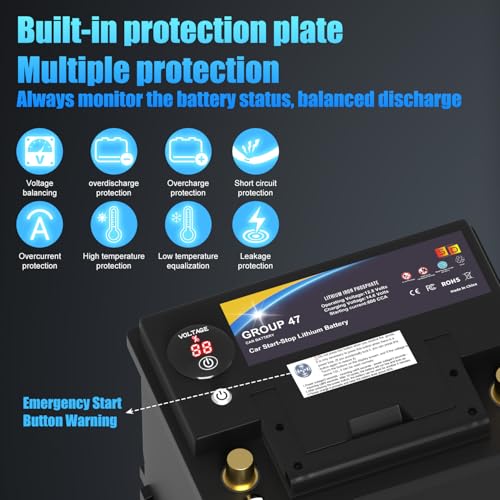 12.8V 576WH Group 47 LiFePO4 Automotive Battery M41026