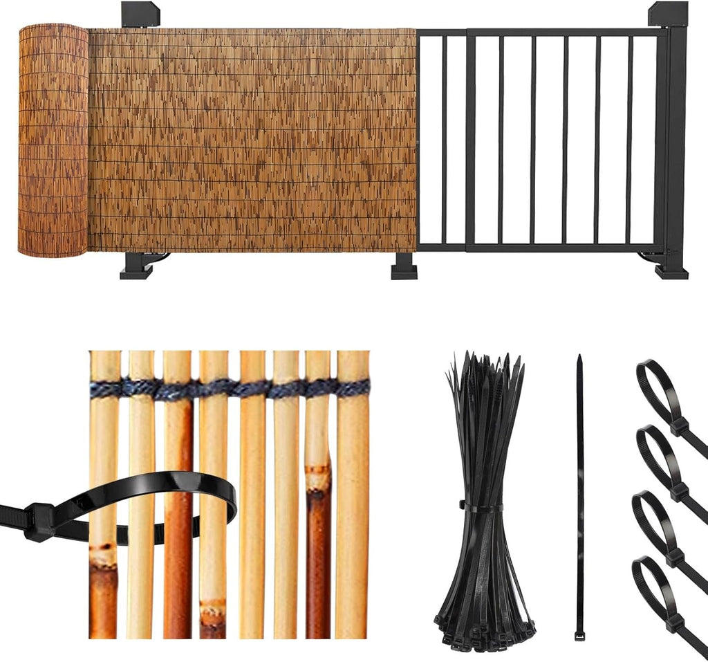 Natural Bamboo Privacy Screen Fence 2.3x15ft G13449