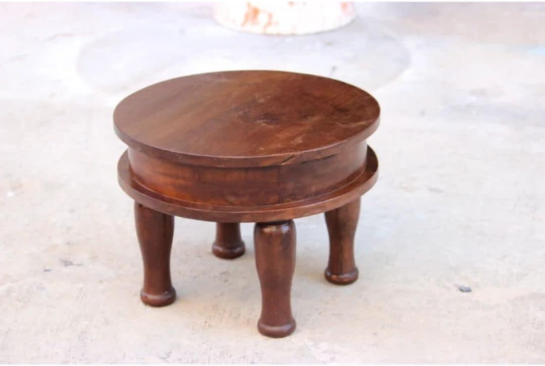 Solid Mango Wood Round Brown Coffee Table R530276