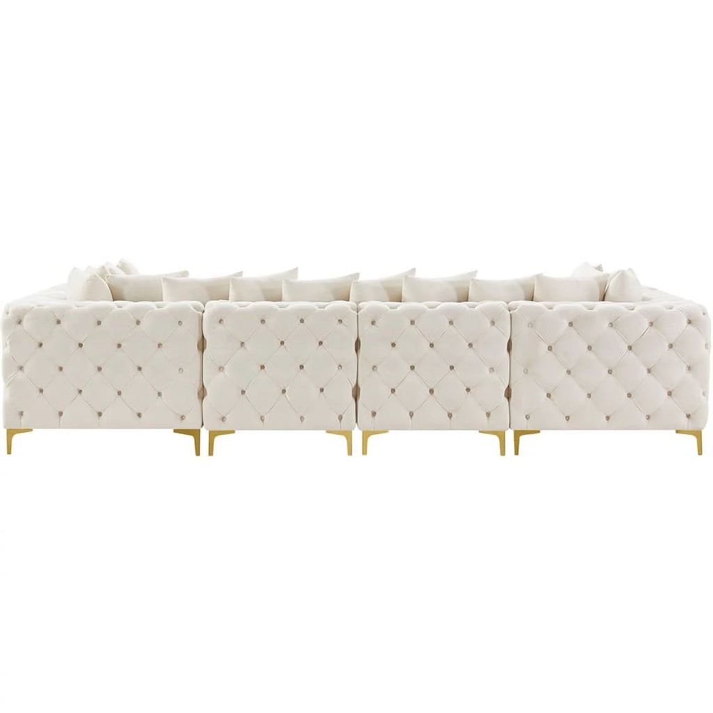 Cream Velvet Modular Sectional L685987