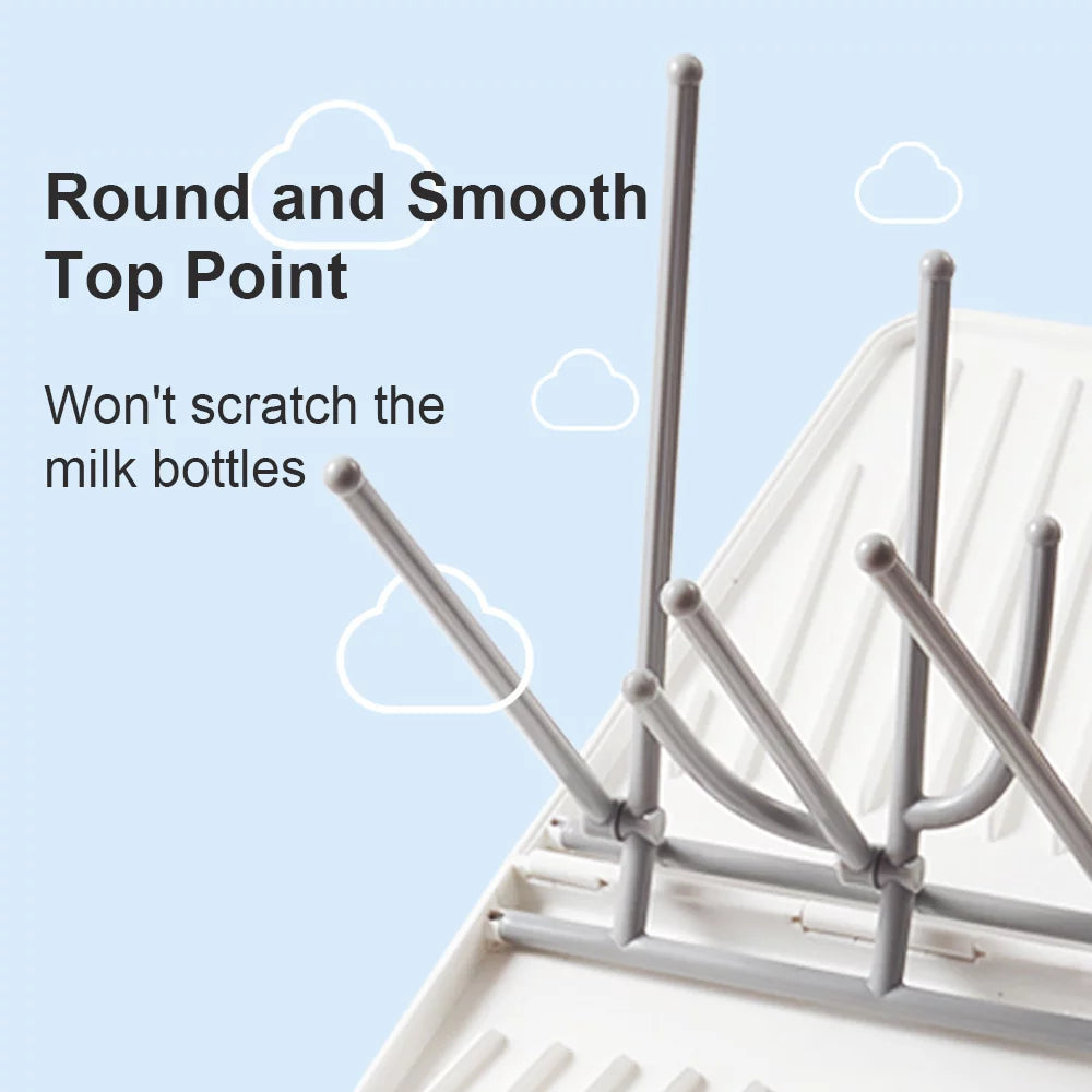 Foldable Bottle Drying Rack with Tray W1001