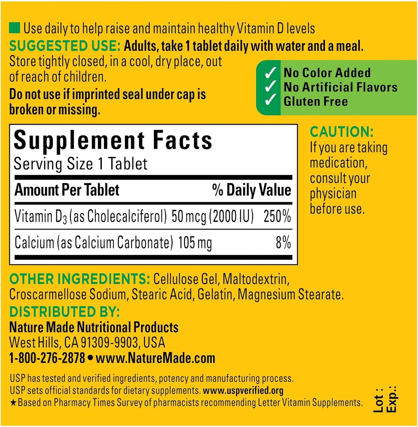Vitamin D3 2000 IU 100 Tablets Z426006