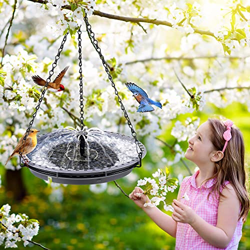 Solar Powered Bird Bath Fountain with 4 Water Spray T8718