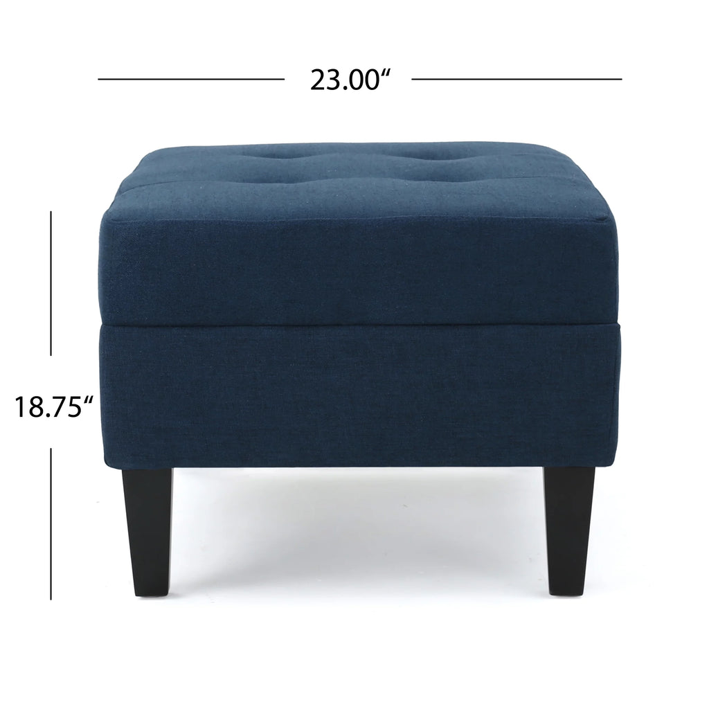 Rectangular Fabric Ottoman, Dark Blue H71131