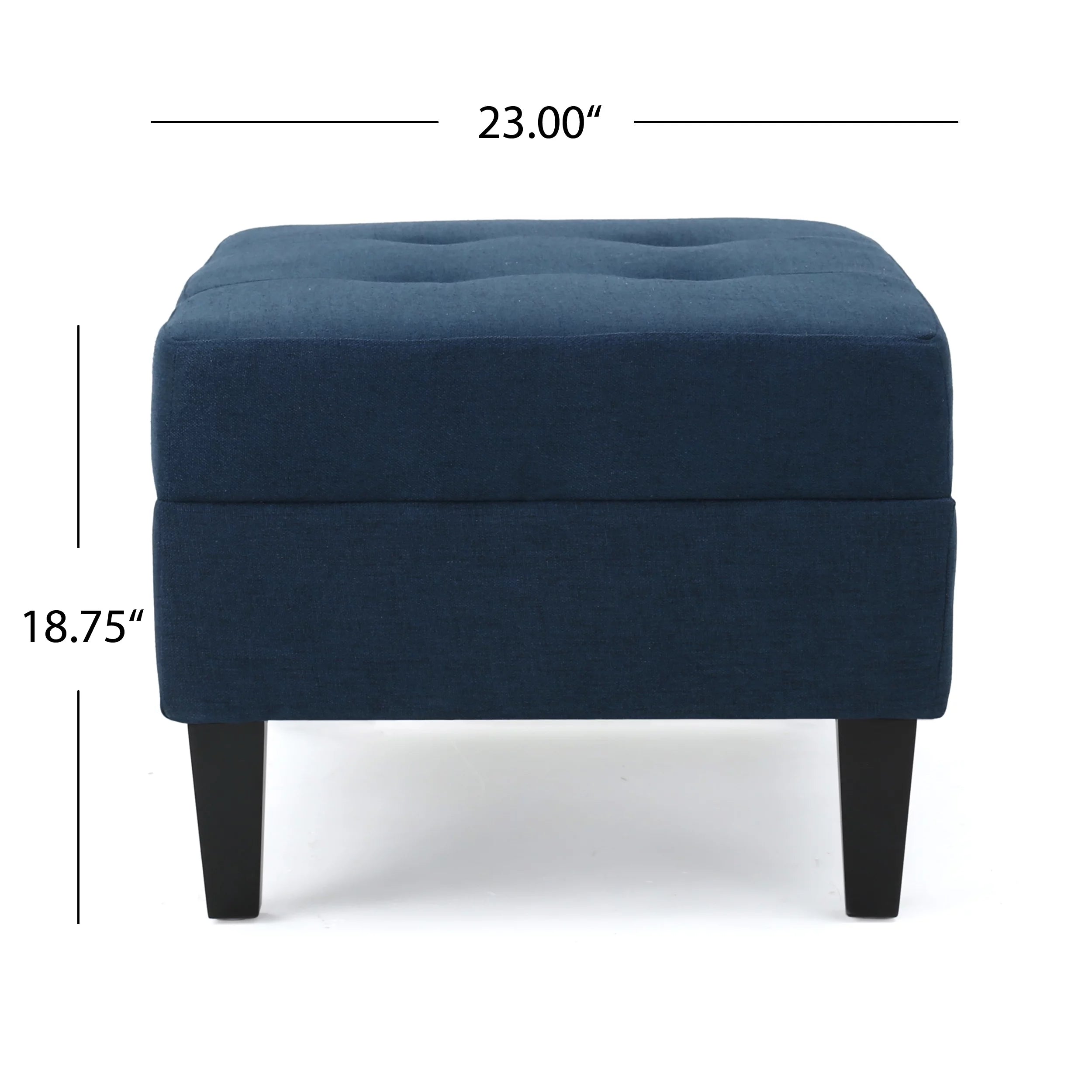 Rectangular Fabric Ottoman, Dark Blue H71131