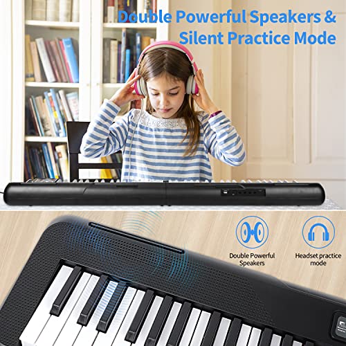 88 Key Semi Weighted Electric Digital Piano with Sustain Pedal, Power Supply, Stand, Carrying Case, Headphones F69841