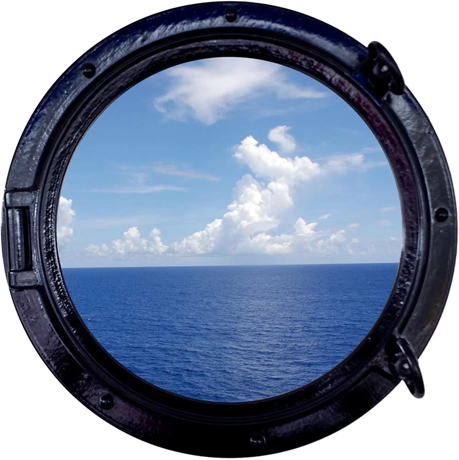 Black Porthole Window 15" Nautical Wall Hanging O5983