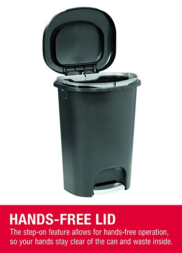 Gunmetal Blue 13 Gallon Trash Can with Lid and Stainless-Steel Pedal E3738