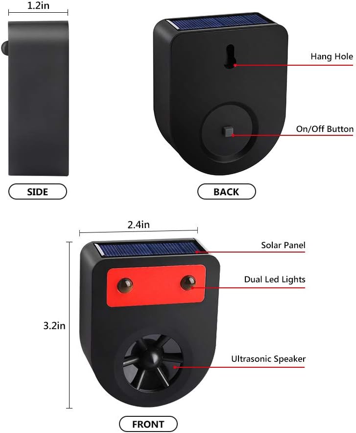 Pack of 8 Solar Powered Deer Chaser Light Animal Deterrent L6338