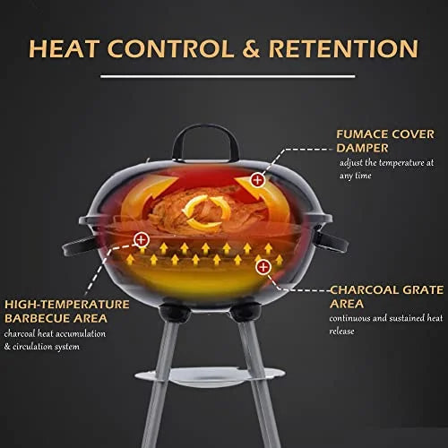 18" Black Stainless Steel Charcoal Grill P5047