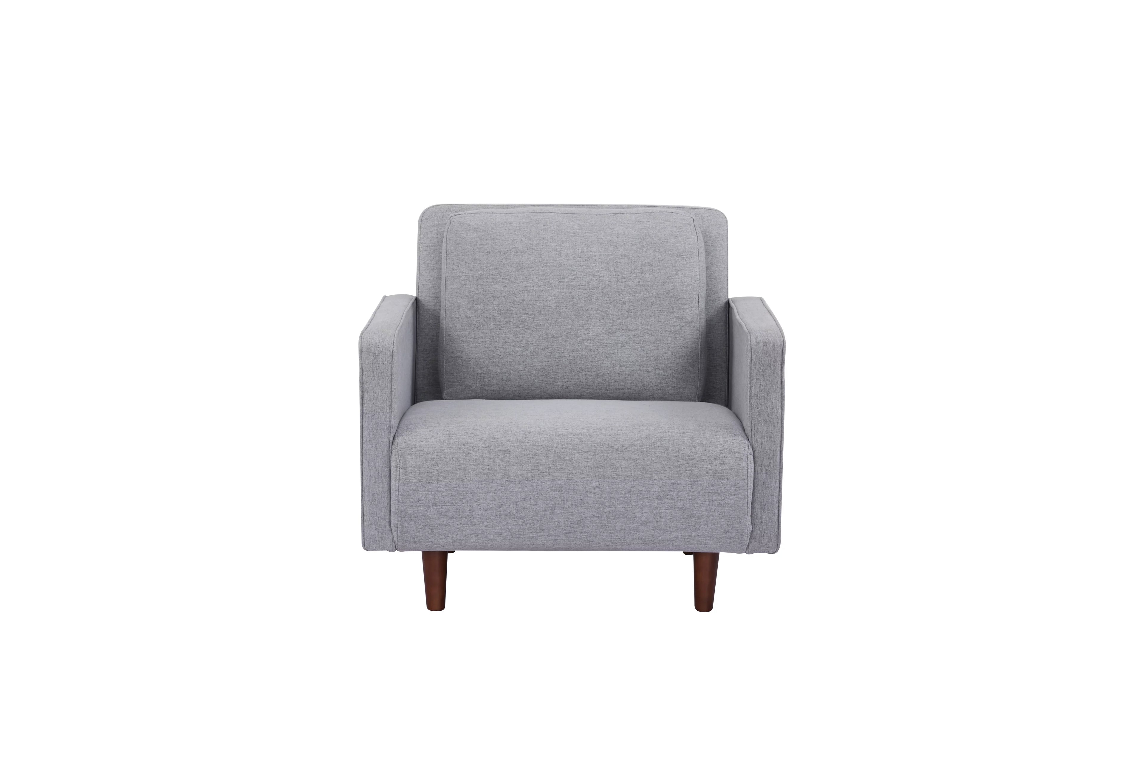 Light Gray Polyester Convertible Futon Sofa Chair O200068
