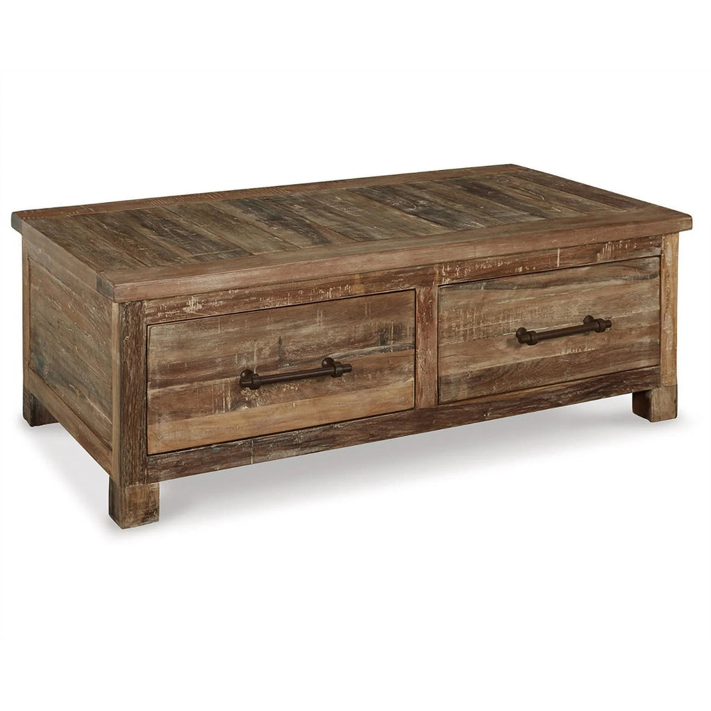 Dark Brown Wood Coffee Table with Storage R681810