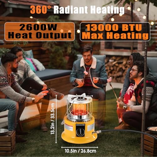 2 in 1 Propane Heater & Stove, 13000 BTU Portable Propane Heater with Handle P882545