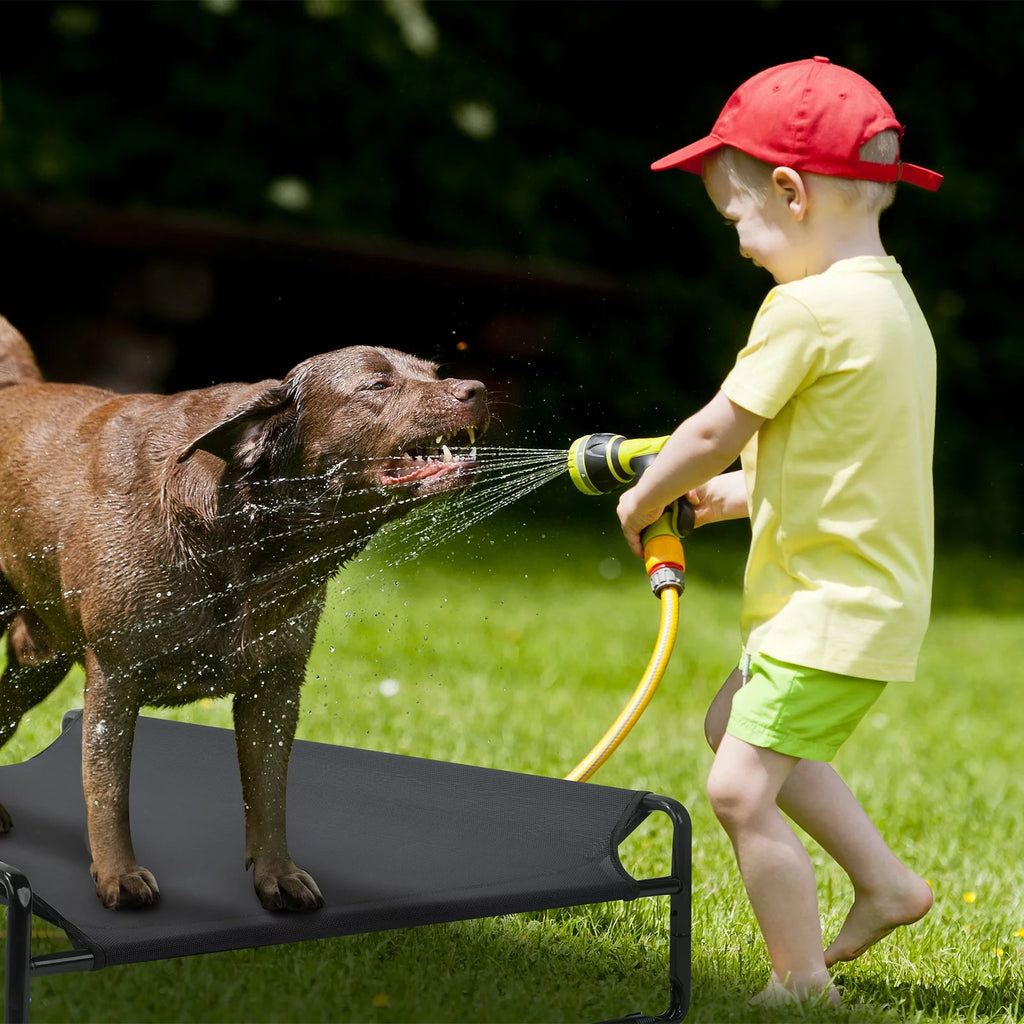 Black Elevated Dog Bed with Washable Mesh X988331