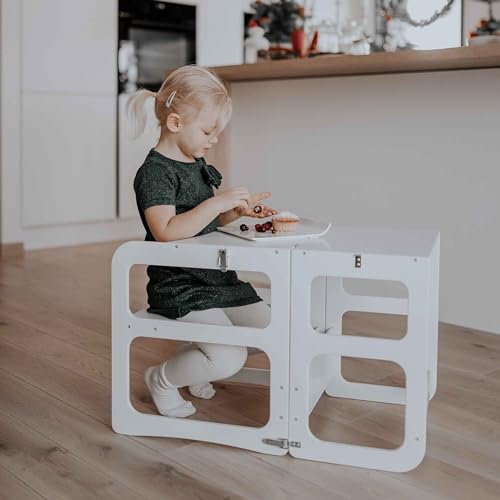 Black Foldable Montessori Tower and Step Helper L80148