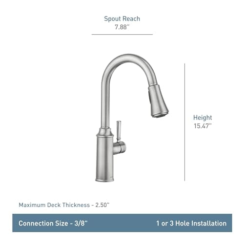 One-Handle Pulldown Kitchen Faucet, Spot Resist Stainless U887209