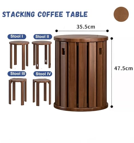 Stackable Stools Set of 4 Wood W342