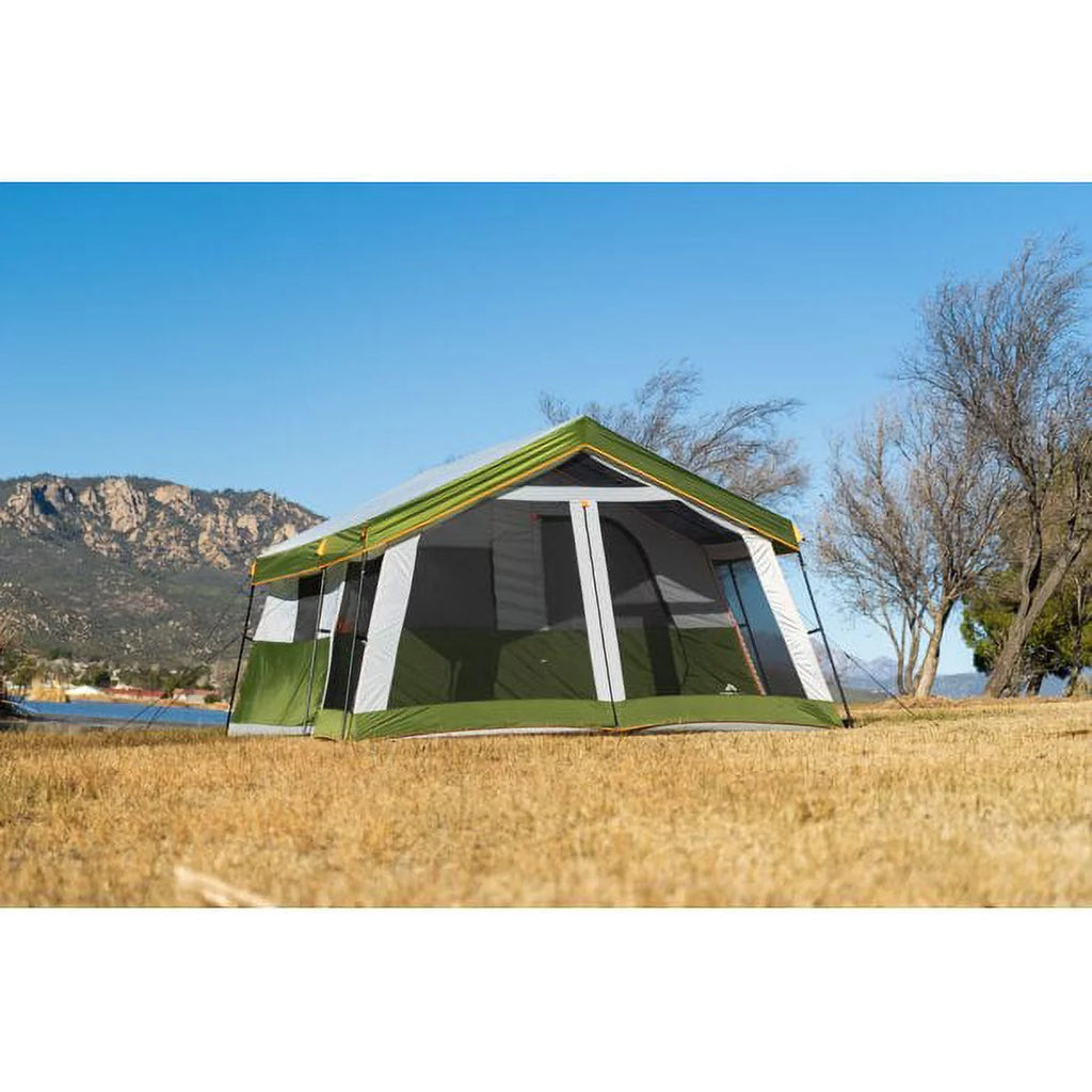 8-Person Family Cabin Tent with Screen Porch, Green Q56587