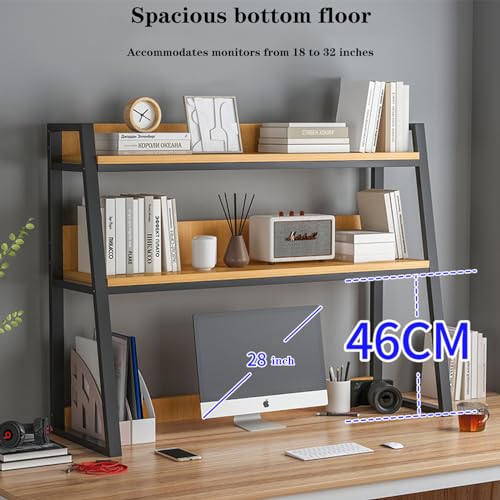 3-Tier Metal Wood Desk Bookshelf H189