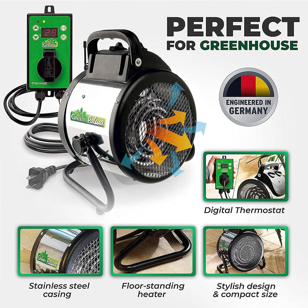 Greenhouse Heater with Thermostat - 11”x 8”x12.5" - 110v Heater J805183