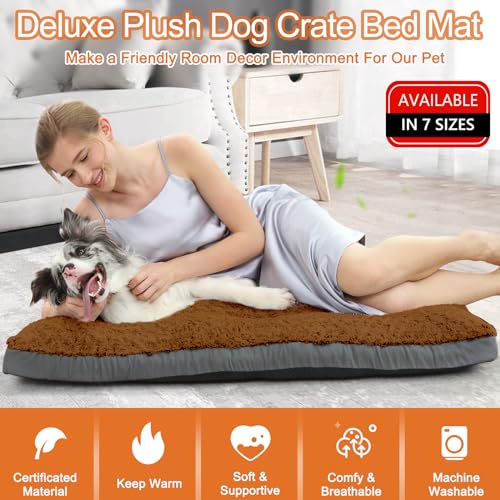 Grey Washable Plush Dog Bed, 35"x23" G8671