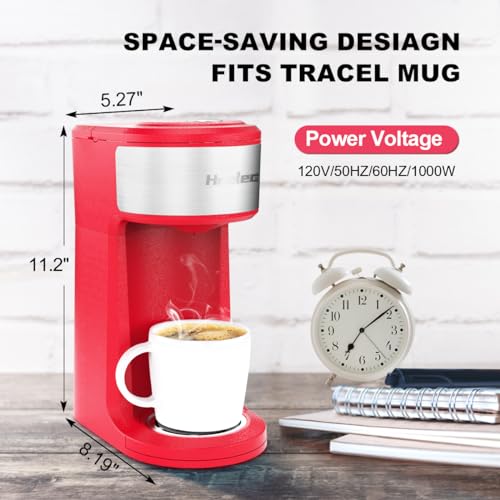 2 in 1 K Cup Coffee Maker, Single Serve Coffee Maker for Capsule and Ground Coffee, Pod Coffee Maker with Self-Cleaning Function, 8-14 oz Brew Size X127