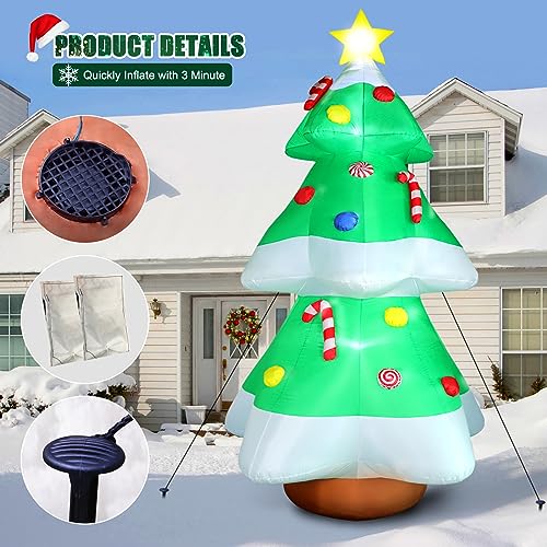 10 FT Christmas Inflatables Snowman Outdoor Yard Decorations with LED Lights V555