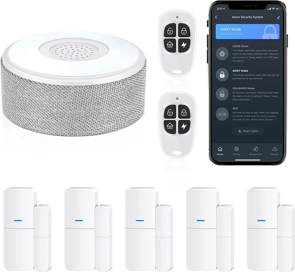 8 Pieces Wireless Smart Door Alarm System with Phone APP Alert U537209