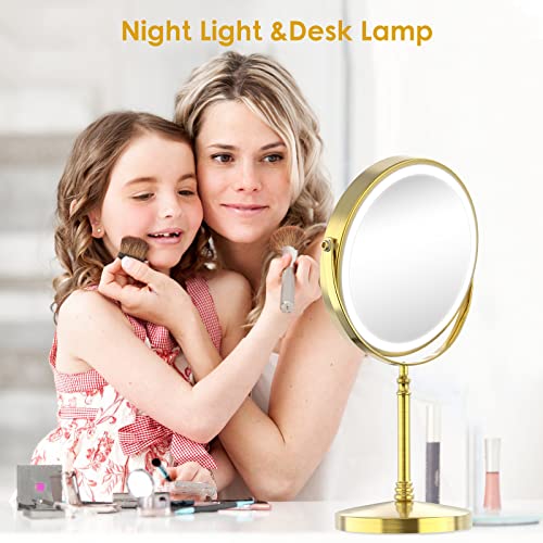 3000 mAh Rechargeable Double Sided Magnifying Vanity Mirror with 3 Colors Y2520