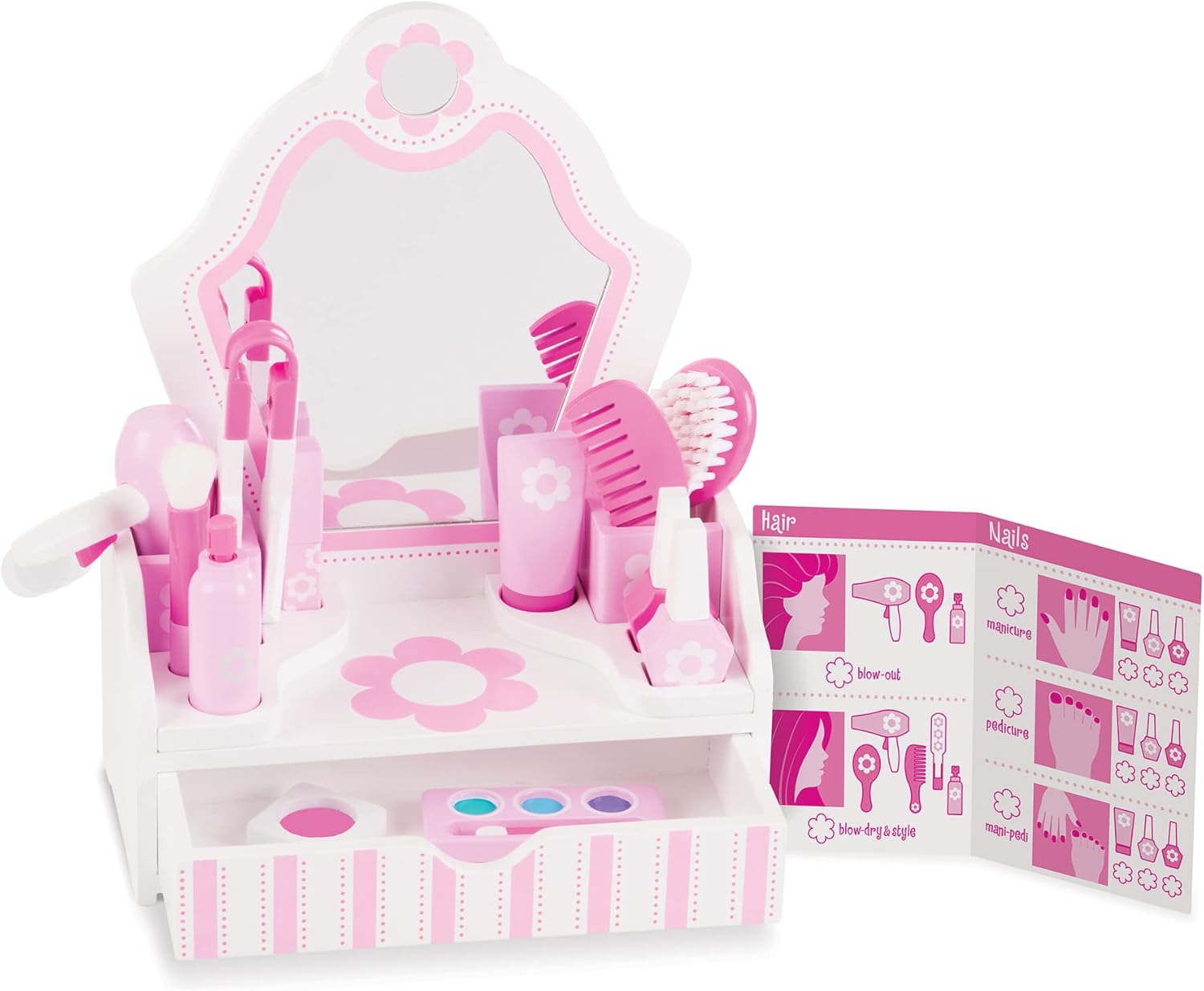Wooden Beauty Salon Play Set With Accessories W327262