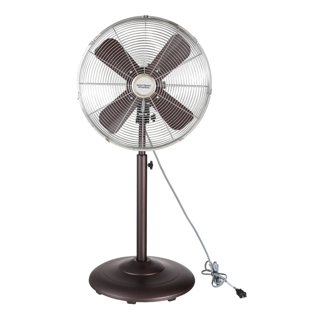 16 inch Adjustable Height Oscillating 3-Speed Metal Stand Fan in Red Z984