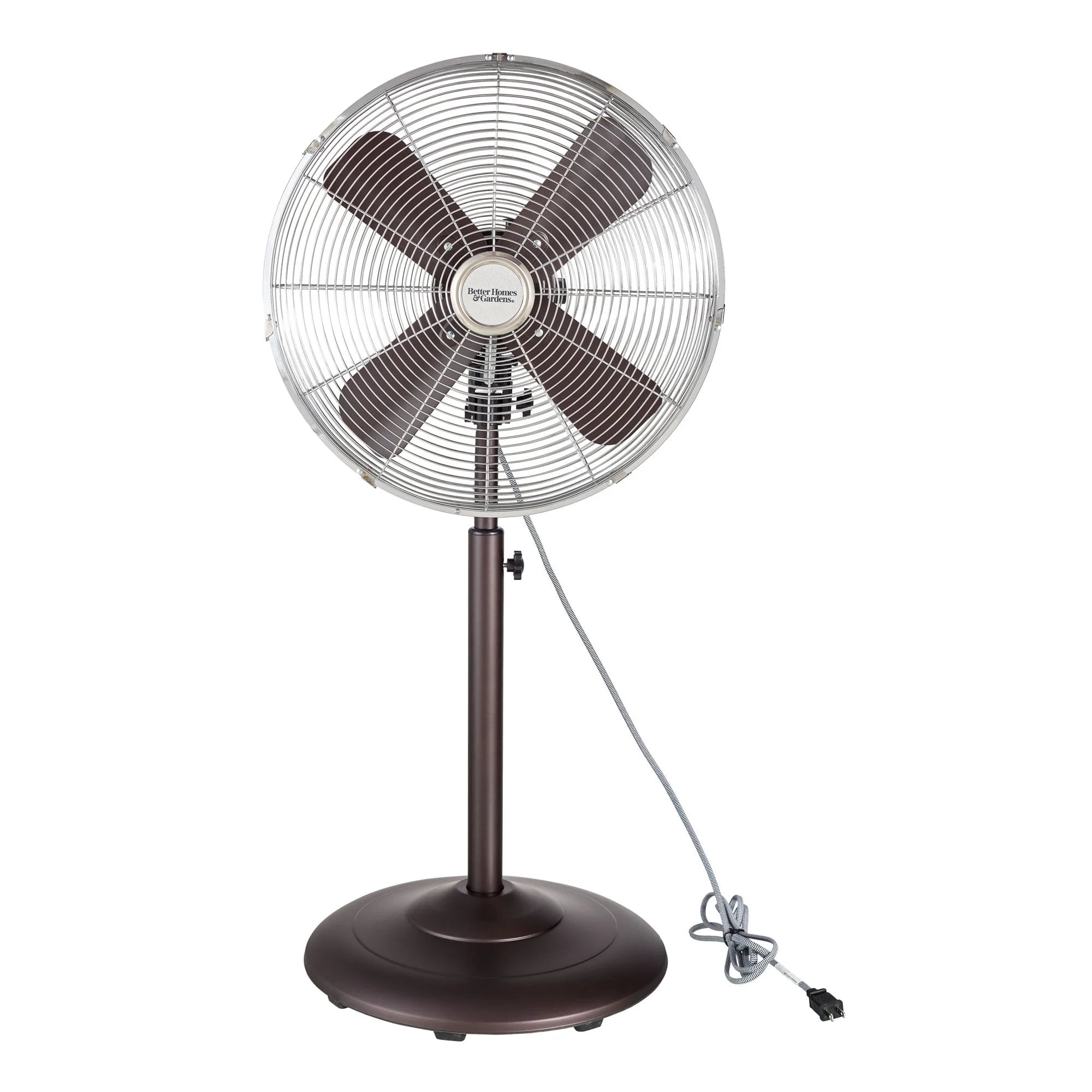 16 inch Adjustable Height Oscillating 3-Speed Metal Stand Fan in Red Z984
