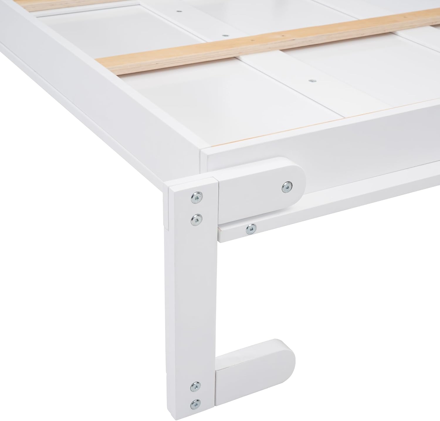White Solid Wood Queen Size Murphy Bed L25966