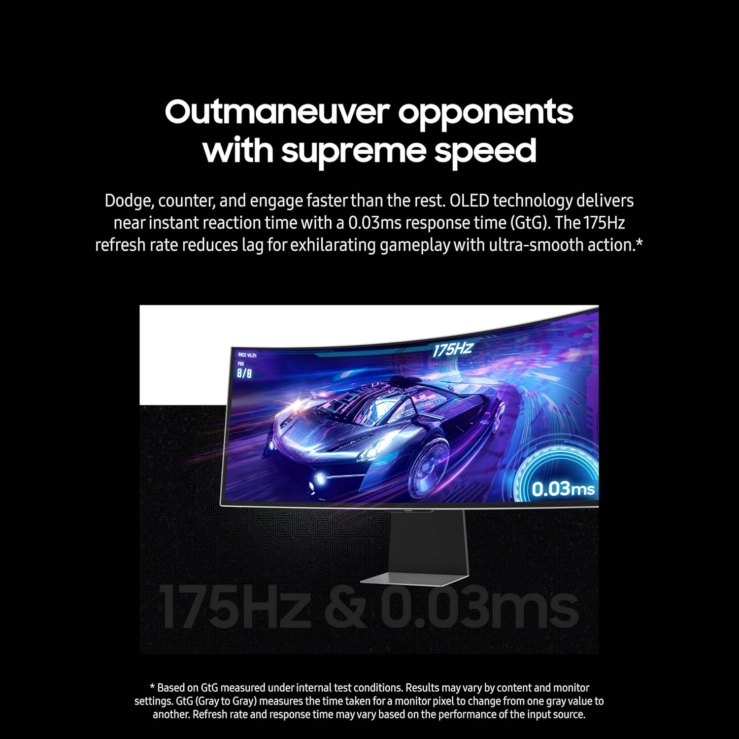 34" Ultra WQHD Curved Gaming Monitor, 175Hz, 0.03ms, DisplayHDR True Black 400, AMD FreeSync Premium Pro V943