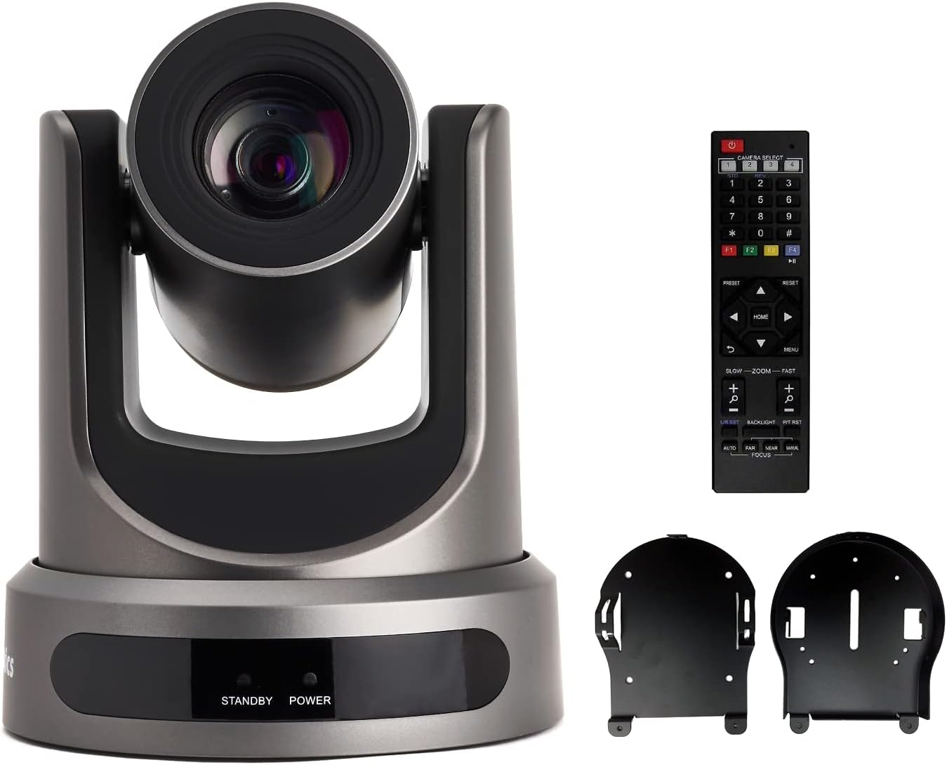 Grey 12X Zoom Live Streaming Camera with Black Ceiling Mount D3348