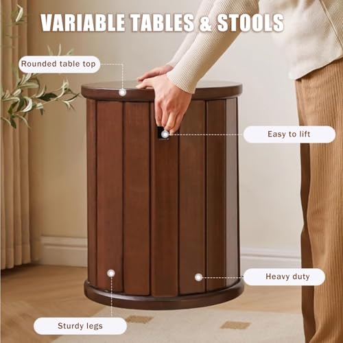 Stackable Stools Set of 4 Wood W342