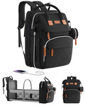 Black Large Diaper Bag Backpack with Changing Station Z13373