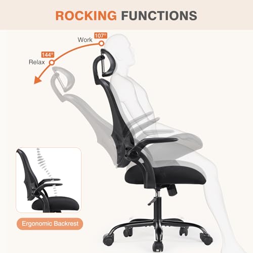 Pink Ergonomic High-Back Mesh Desk Chair with Wheels W189685